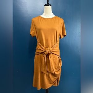 Basic Normcore Tie Front T-shirt Dress NWOT Size Large